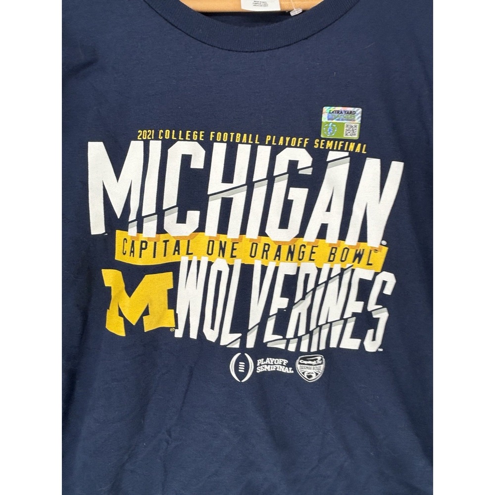 Michigan Wolverines 2021 SIZE 2XL College Football Orange Bowl T shirt Navy L/SL